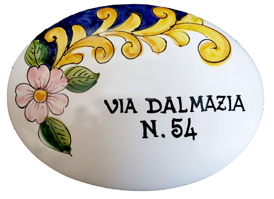 Targa rettangolare personalizzabile. Ceramica di Vietri dipinta a mano